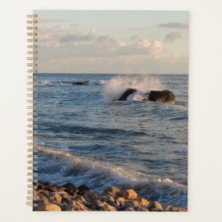 Rocky Coastline at Sunset Ocean Waves Crashing  Planer