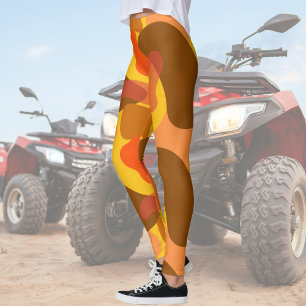 Rocky Desert Orange Camouflage Pattern Leggings