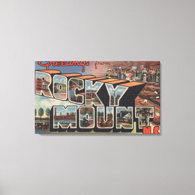 Rocky Mount, North Carolina - Großbuchstaben Leinwanddruck (Vorderseite)