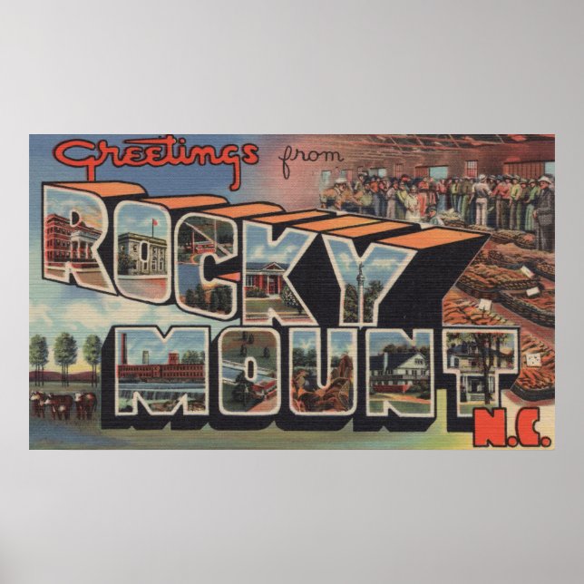 Rocky Mount, North Carolina - Großbuchstaben Poster (Vorne)