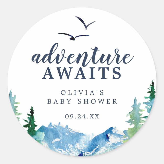 Rocky Mountain Adventure erwartet Gastgeschenk Runder Aufkleber (Vorderseite)