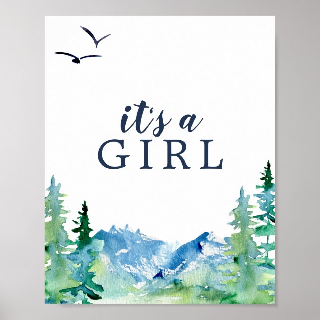 Rocky Mountain Baby Dusche Es ist ein Mädchenzeich Poster (Vorne)