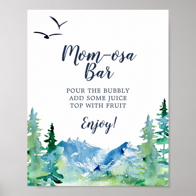 Rocky Mountain Baby Dusche Mama-osa Bar Sign Poster (Vorne)