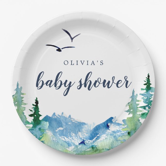 Rocky Mountain Baby Dusche Pappteller (Vorderseite)