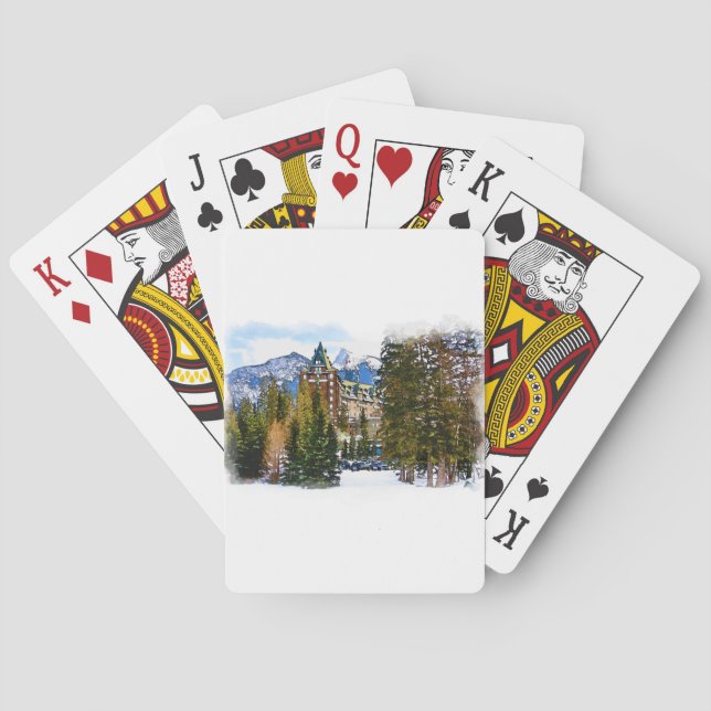 Rocky Mountain Castle - Banff Kanada Spielkarten (Rückseite)