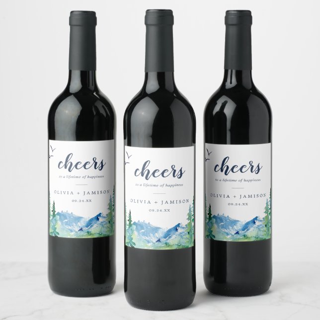 Rocky Mountain Cheers Mariages Étiquettes de vin (Bouteilles)
