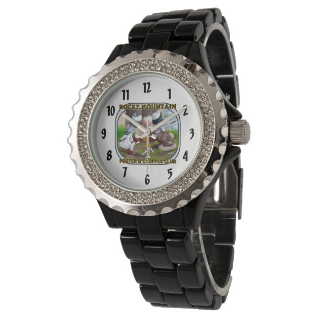 Rocky Mountain Club Logo Armbanduhr (Schrägansicht)