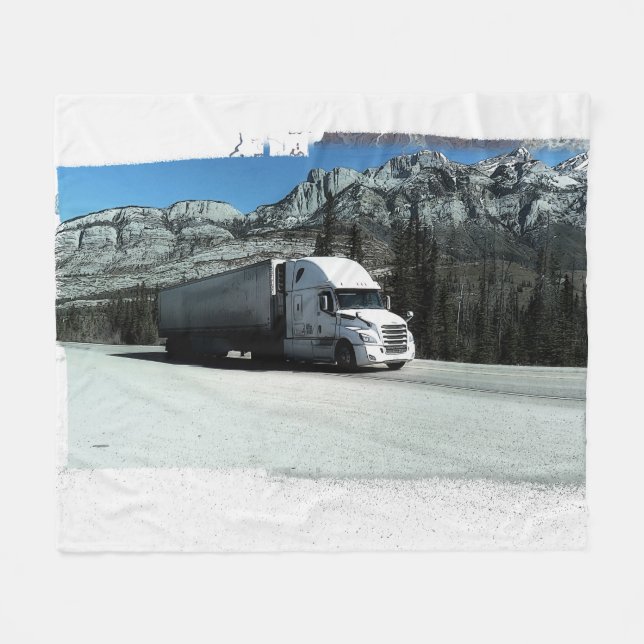 Rocky Mountain Hauler - Lkw-Fahrer Fleecedecke (Vorderseite (Horizontal))