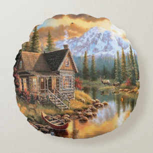 "Rocky Mountain High" Rundes Kissen