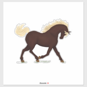 Rocky Mountain Horse Brown Pony Reittier Aufkleber