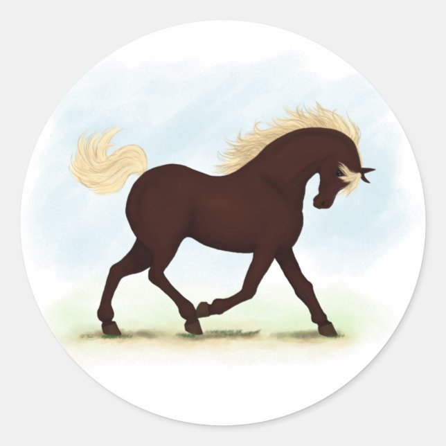 Rocky Mountain Horse Reittier Runder Aufkleber (Vorderseite)
