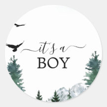Rocky Mountain It's A Boy Baby Shower Aufkleber
