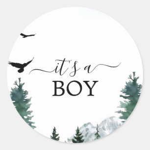 Rocky Mountain It's A Boy Baby Shower Aufkleber