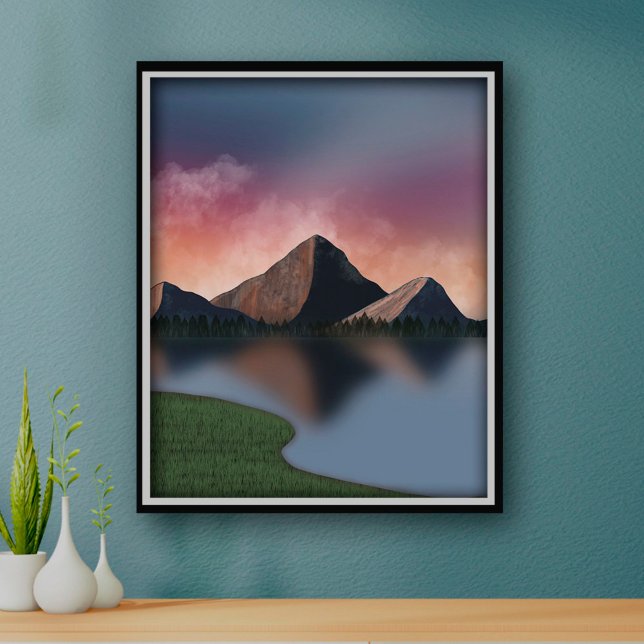 Rocky Mountain Landcape Lake Poster Art (Créateur téléchargé)