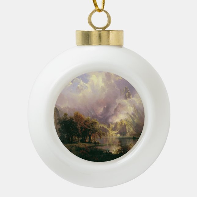 Rocky Mountain Landschaft Majestic Landschaft Keramik Kugel-Ornament (Vorderseite)