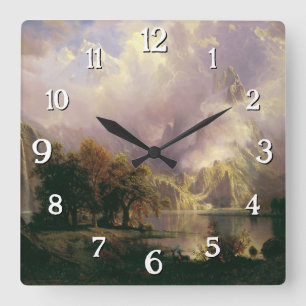 Rocky Mountain Landschaft Majestic Landschaft Quadratische Wanduhr