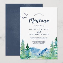 Rocky Mountain Montana Hochzeit in Urlaubsort Einladung