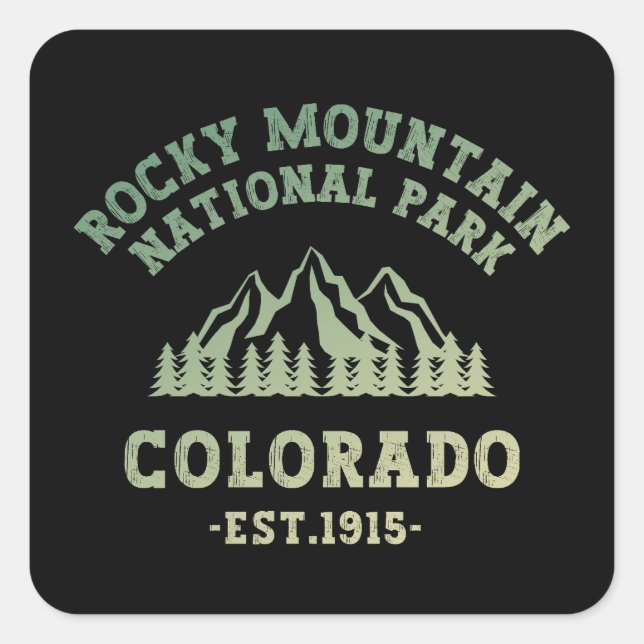 Rocky Mountain National Park Colorado USA Gradient Quadratischer Aufkleber (Vorderseite)