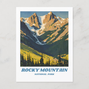 Rocky Mountain National Park Illustration Retro Cl Postkarte