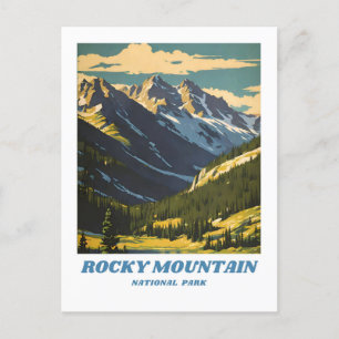 Rocky Mountain National Park Illustration Retro Sc Postkarte