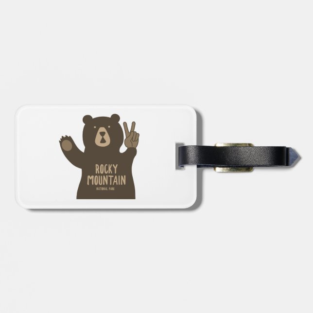 Rocky Mountain National Park Peace Bear Gepäckanhänger (Rückseite horizontal)