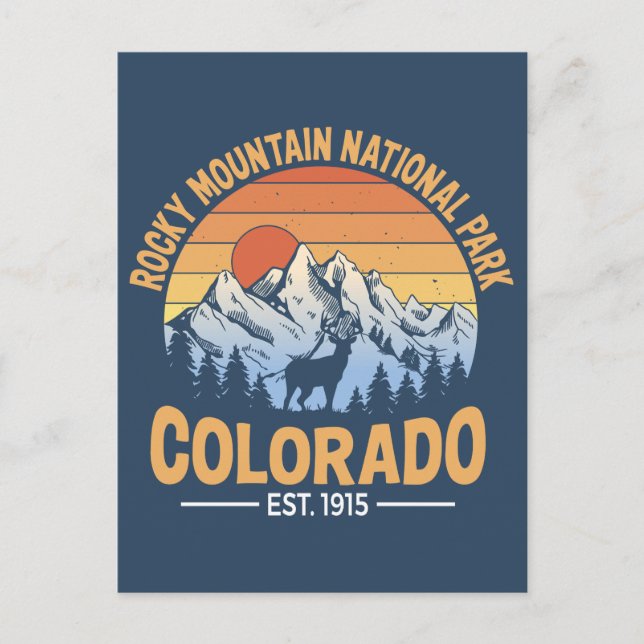 Rocky Mountain National Park Postcard Colorado Postkarte (Vorderseite)