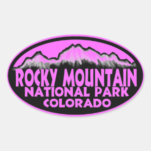 Rocky Mountain National Park rosa ovale Aufkleber