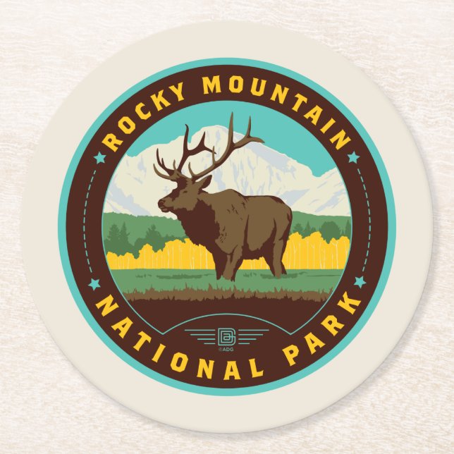 Rocky Mountain National Park Runder Pappuntersetzer (Vorderseite)
