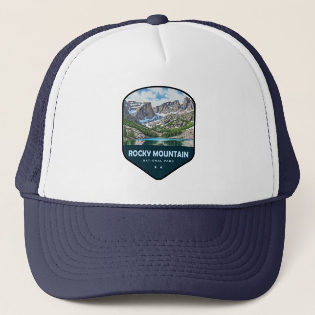 Rocky Mountain National Park Shield Truckerkappe (Vorderseite)