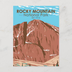 Rocky Mountain Nationalpark Colorado LongPeak Postkarte