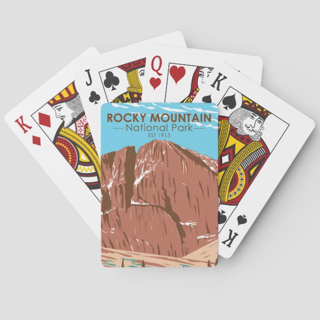 Rocky Mountain Nationalpark Colorado LongPeak Spielkarten (Rückseite)