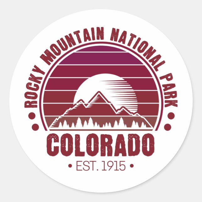 Rocky Mountain Nationalpark Colorado Runder Aufkleber (Vorderseite)