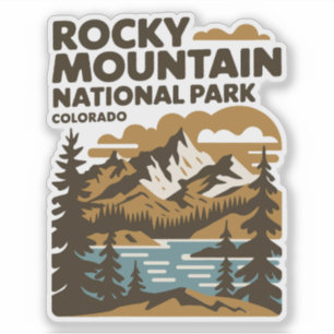 Rocky Mountain Nationalpark Colorado Vintage Art Aufkleber