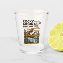 Rocky Mountain Nationalpark Colorado Vintage Art Schnapsglas