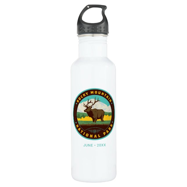 Rocky Mountain Nationalpark Edelstahlflasche (Vorderseite)