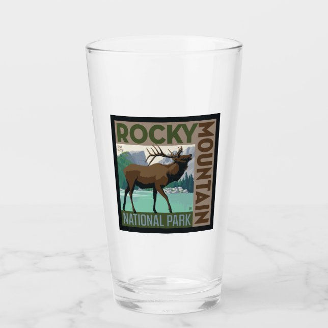 Rocky Mountain Nationalpark | Elch Glas (Vorderseite)