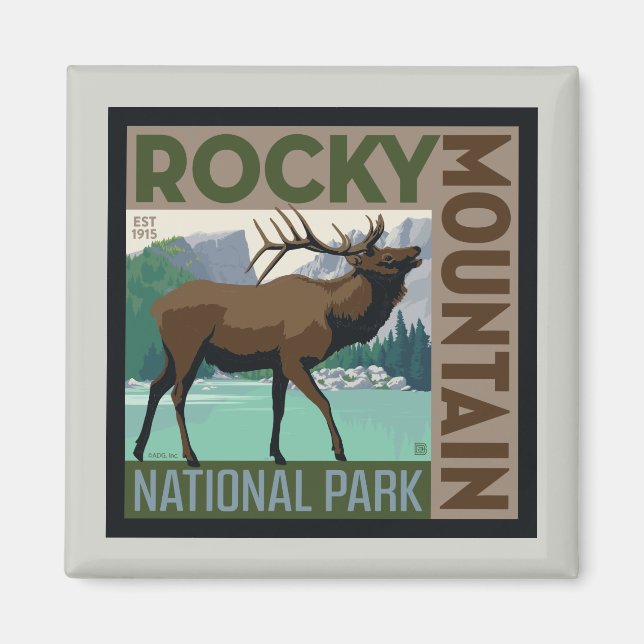 Rocky Mountain Nationalpark | Elch Magnet (Vorne)