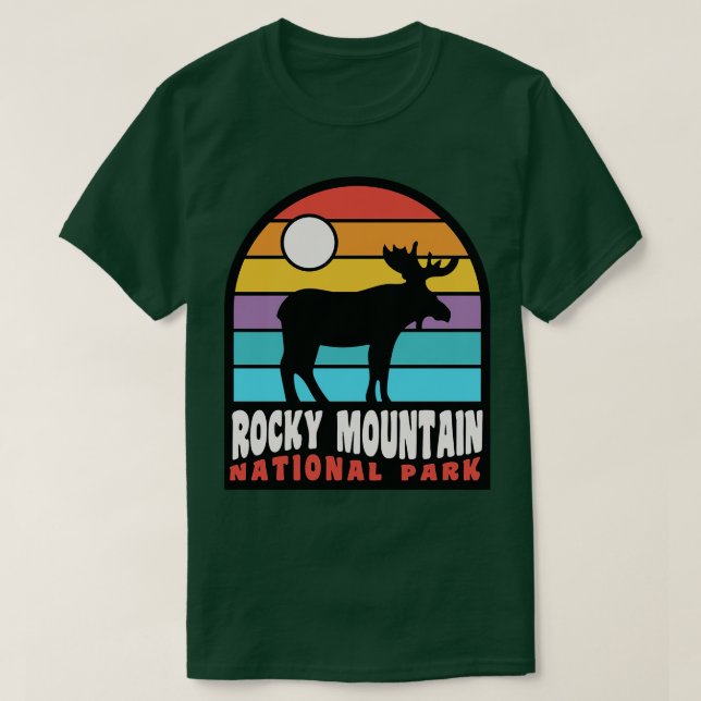 Rocky Mountain Nationalpark Elche Abzeichen T-Shirt (Design vorne)