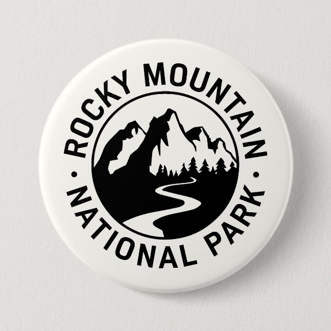 Rocky Mountain Nationalpark Emblem Button (Vorderseite)