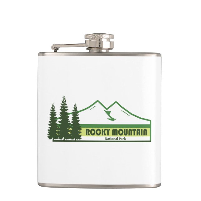 Rocky Mountain Nationalpark Grüne Streifen Flachmann (Vorderseite)