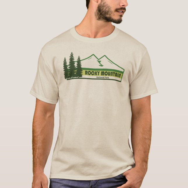 Rocky Mountain Nationalpark Grüne Streifen T-Shirt (Vorderseite)