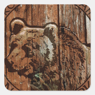 Rocky Mountain Nationalpark Holzbär Quadratischer Aufkleber