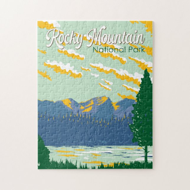 Rocky Mountain Nationalpark Illustration (Vertikal)