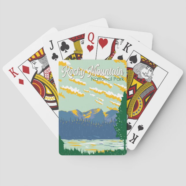 Rocky Mountain Nationalpark Illustration Spielkarten (Rückseite)