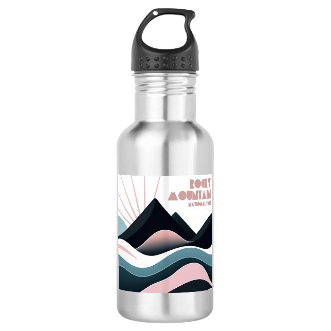 Rocky Mountain Nationalpark Kolored Hills Edelstahlflasche (Vorderseite)