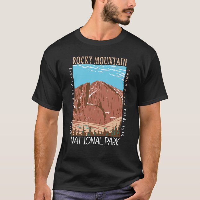 Rocky Mountain Nationalpark Langes Peak gestört T-Shirt (Vorderseite)