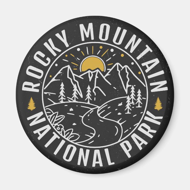 Rocky Mountain Nationalpark Minimalistisch Souveni Magnet (Vorne)