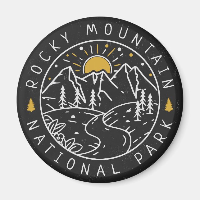 Rocky Mountain Nationalpark Minimalistisch Souveni Magnet (Vorne)