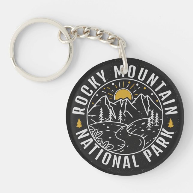 Rocky Mountain Nationalpark Minimalistisch Souveni Schlüsselanhänger (Vorderseite)