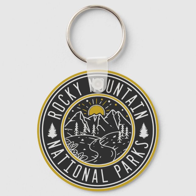 Rocky Mountain Nationalpark Minimalistisch Souveni Schlüsselanhänger (Vorderseite)